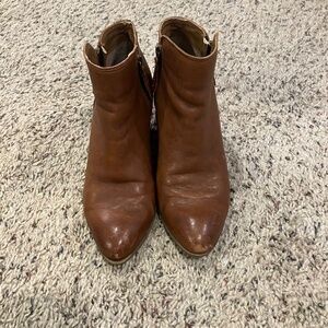 FRYE Women’s Leather Cognac Brown Judith Double Zip Casual Ankle Booties 6M